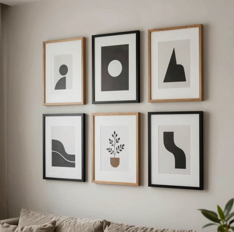 Neutral Botanical Prints Wall Art Decor Plant Minimalist Canvas Pictures