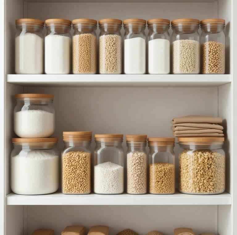 ComSaf Airtight Glass Storage Canister with Lids (0.7Qt/1.2Qt/1.6Qt) Set of 6, Food Storage Containe