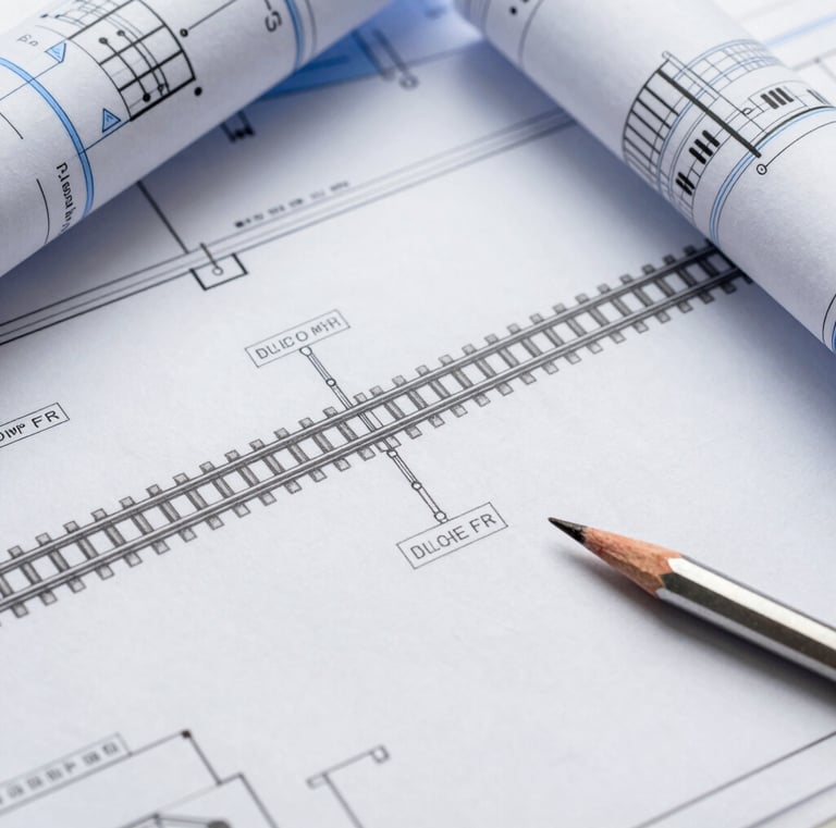 Technical drawing and 3D model of a tram component displayed on a computer screen.