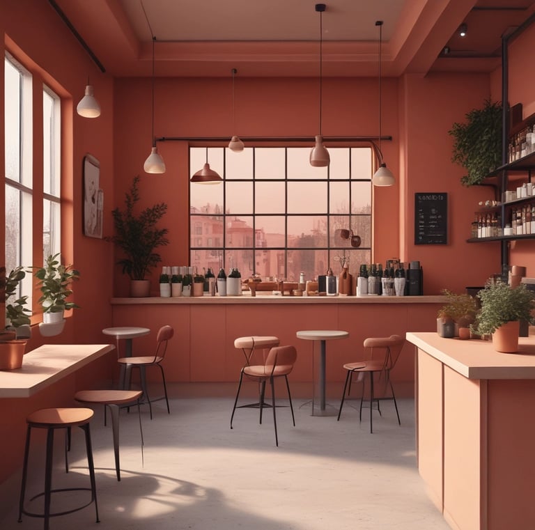 Minimalist pastel-toned residential living room with clean lines and soft natural light.