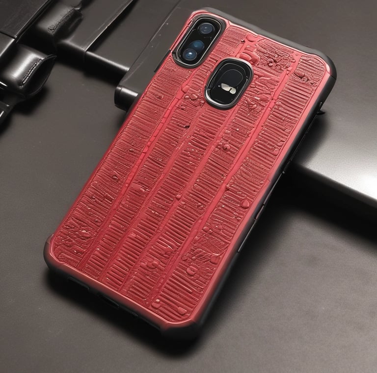 A display shelf filled with various mobile accessories in a bright retail setting.