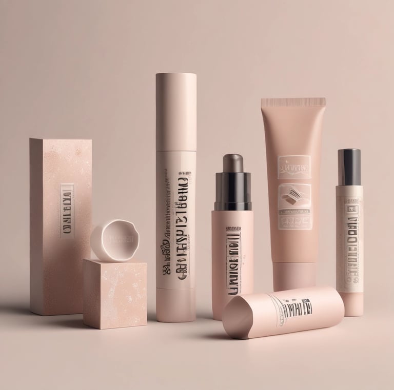 Close-up of a navy-themed food label printed on textured paper.