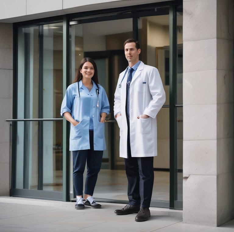 Group of professionals networking and exchanging business cards