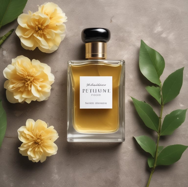 Freshly picked rose petals scattered around a bowl of rose water toner.