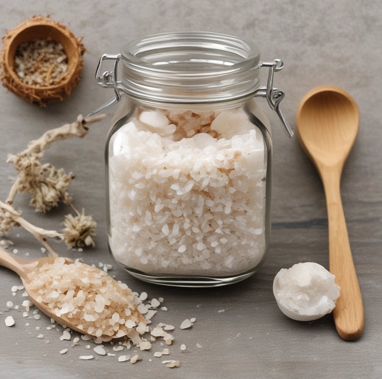 Small glass bottles of essential oils with sprigs of rosemary and chamomile nearby.