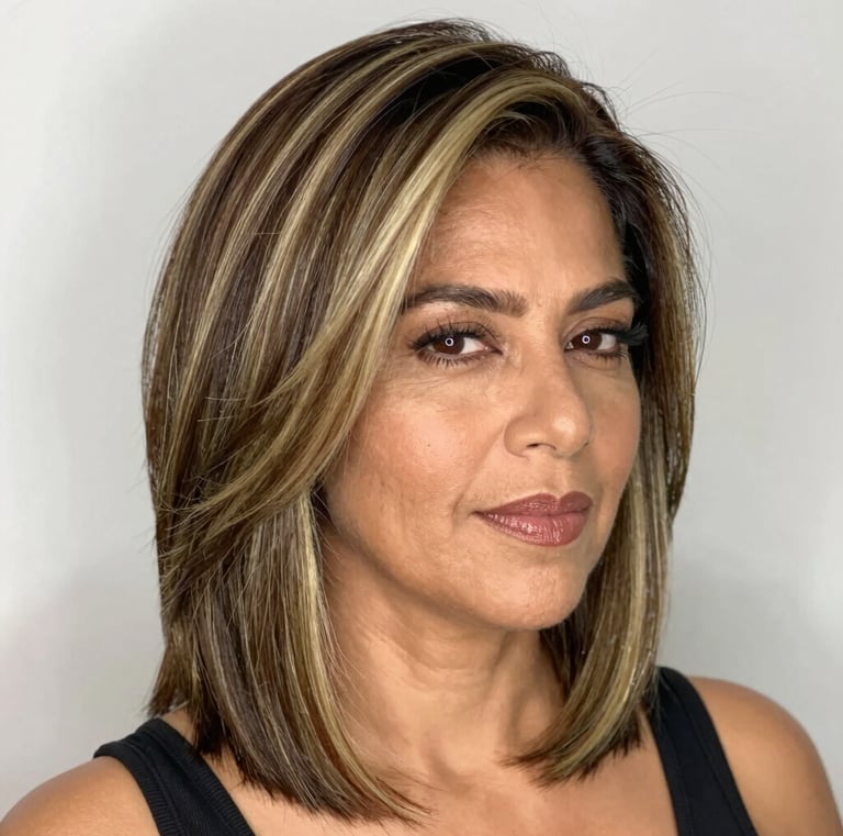 Side profile of a client with long, flowing sisterlocks cascading over a vibrant patterned scarf.