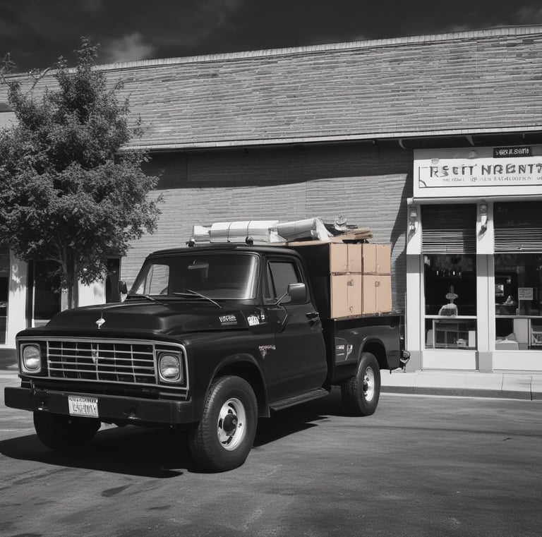 Close-up of a Tankdog driver securing cargo with straps inside the truck.
