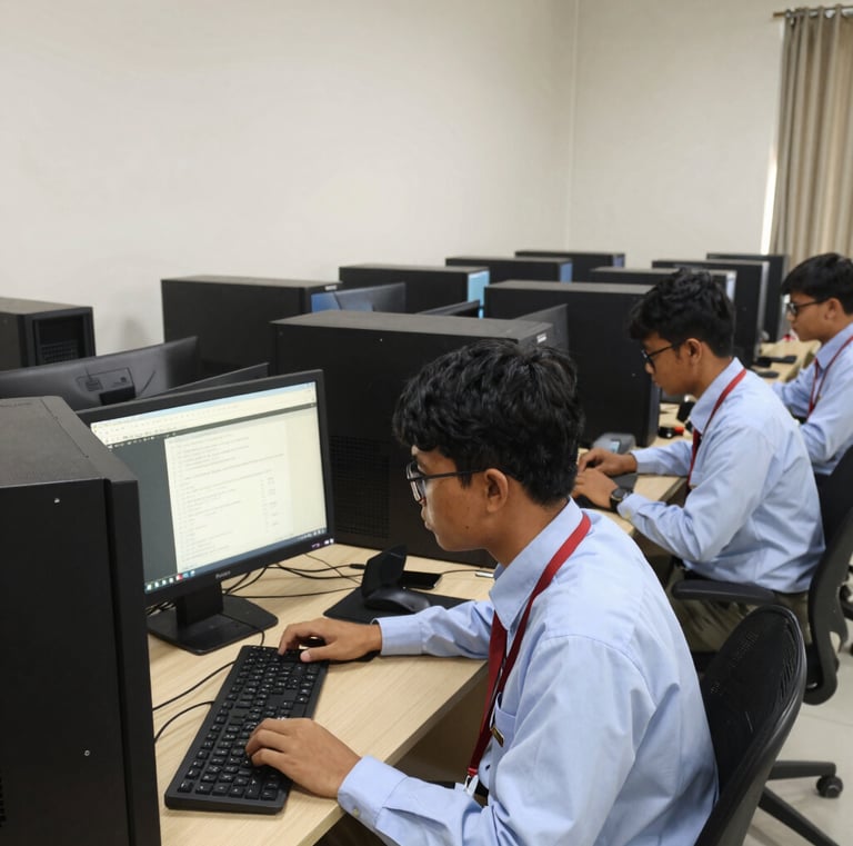 Classroom scene with students attentively listening to a logistics management lecture