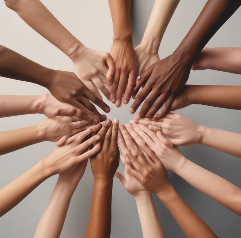 Close-up of hands gently holding a small plant symbolizing growth and renewal.