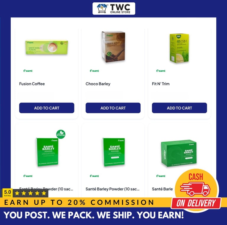 Cheapest Drop Shipping Business Philippines - Sante Organic Barley Health Wellness Products