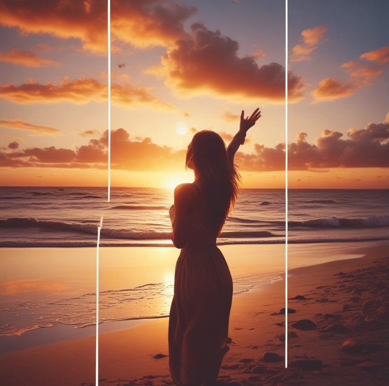 A before-and-after collage showcasing personal transformation.