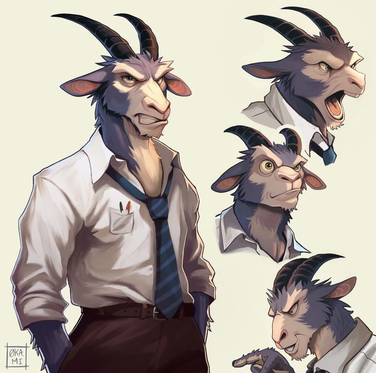 okami art character design animal antropomorphe furry fiche personnage