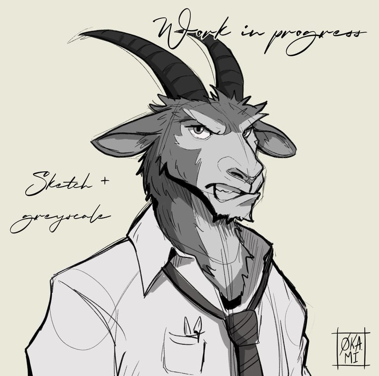 sketch character design animal antropomorphe furry fiche personnage