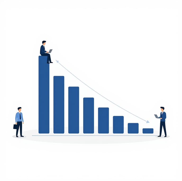 A thoughtful business leader analyzing workforce data on a digital dashboard in a modern office.