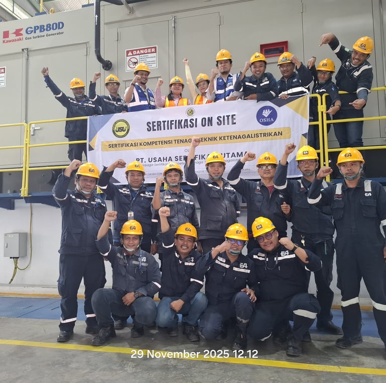 Serkom ketenagalistrikan PLTG resmi esdm oleh LSK PT USU diadakan di PT Euroasiatic (EA)