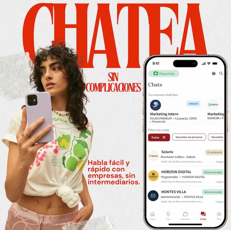 Chatea fácil con empresas en Talenty