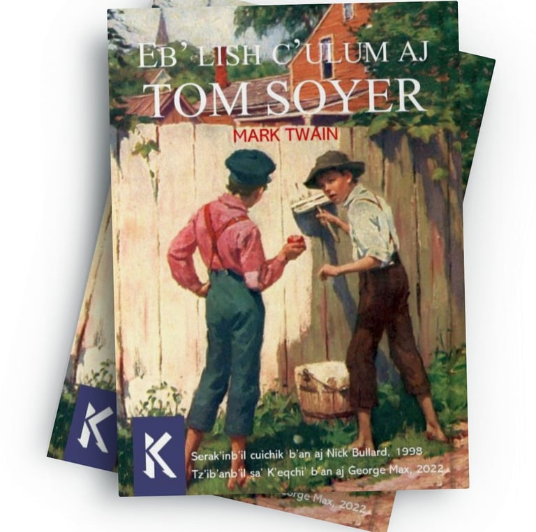 Mock-up of two superposed books with the title TOM SAWYER