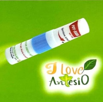 Der Stick in Nahaufnahme neben dem Logo von Antesio Deutschland