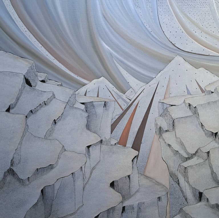 Décor onirique, peinture à l'huile