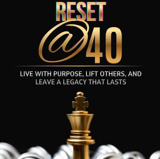 Second image of cover of book "Reset at 40" by Tamor