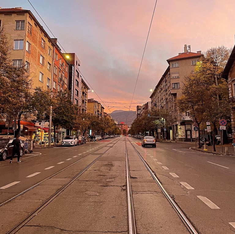 Sunset in City Centre Sofia