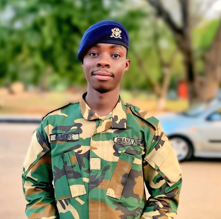 a man in a military uniform standing in front of a car