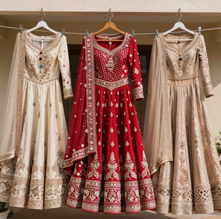 Laundry drying on a clothesline in the sun.