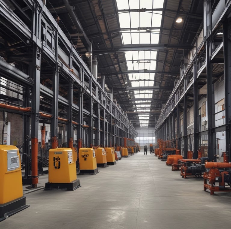 A professional business team discussing strategy in a modern office environment with blue and gray accents.