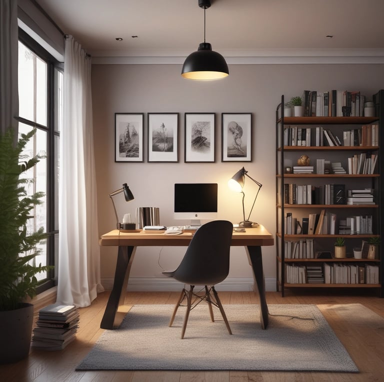 A modern workspace showcasing Albrozco LLC's innovative products.