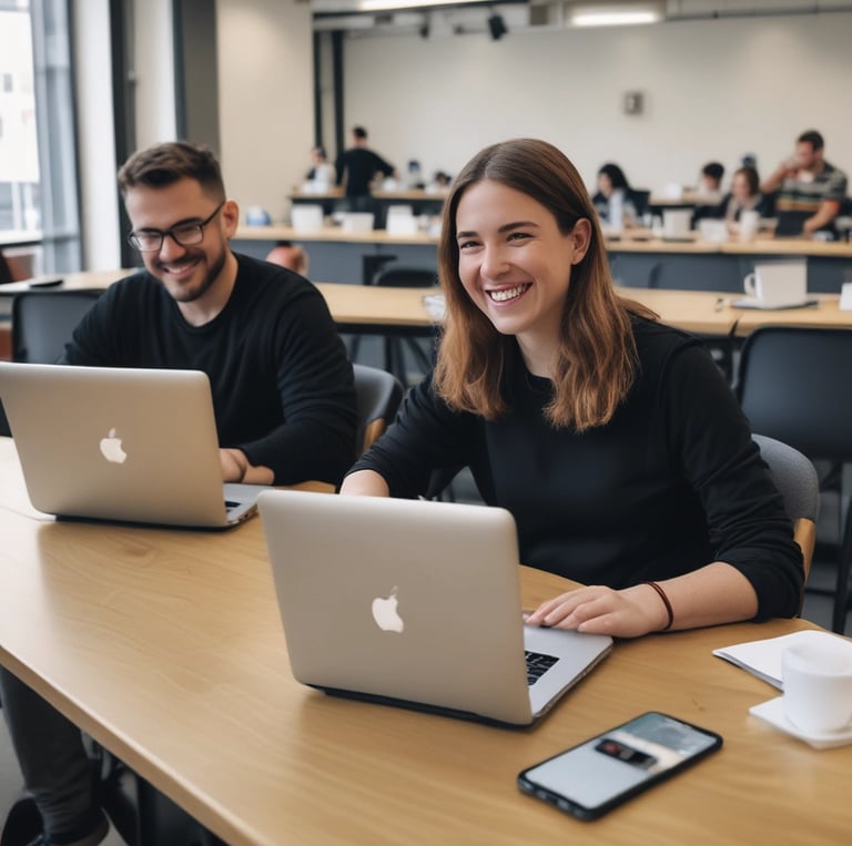 A calm workspace with a laptop displaying cloud system diagrams and a printed best practice PDF beside it.
