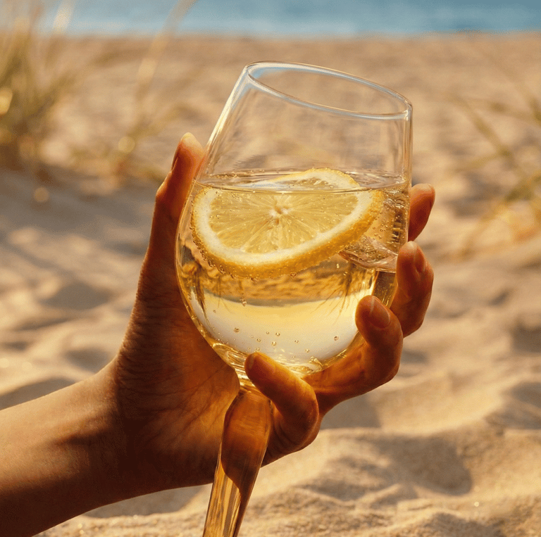 Cómo servir Cola de Gallo blanco con hielo y rodaja de limón