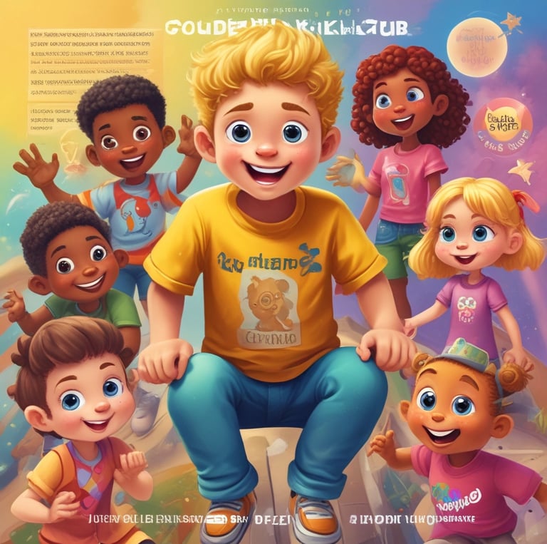 A colorful digital ebook cover featuring a child as the main character in a magical forest adventure.