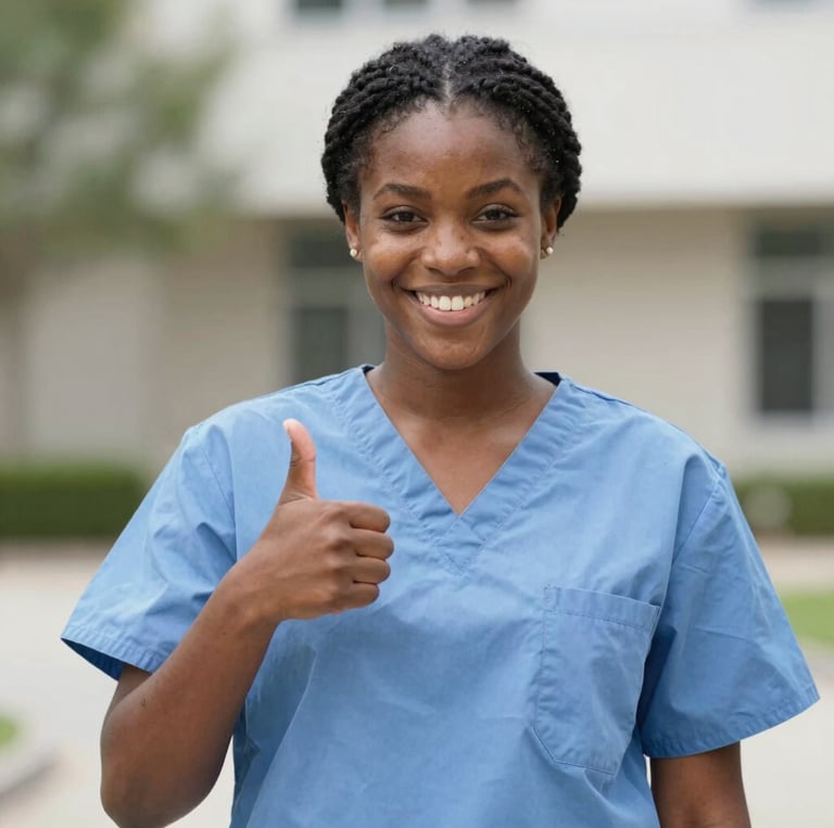 Elegant training classroom with gold and beige accents, showing students engaged in clinical practice.
