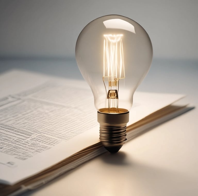 A professional advisor explaining patent documents to a client in a bright office.