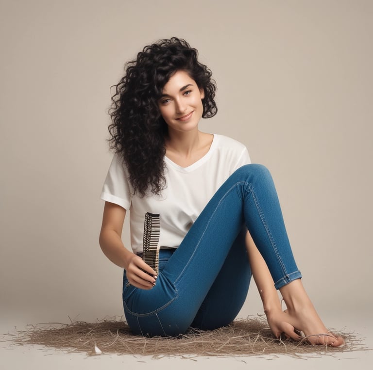 A calming image of soft waves of hair gently flowing over a light pastel background.