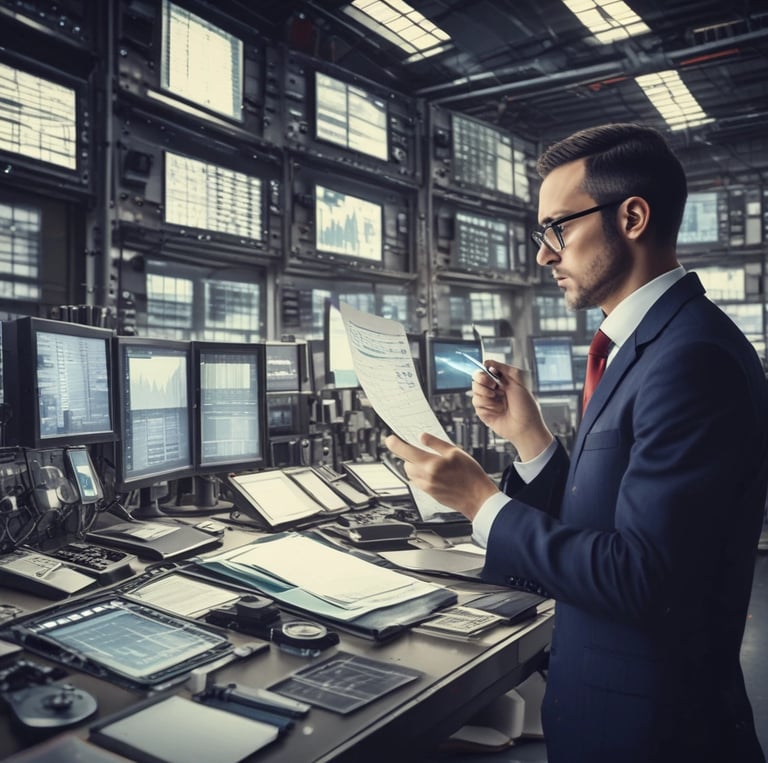 A warm, modern office scene showing a team collaborating over data charts on a laptop screen.
