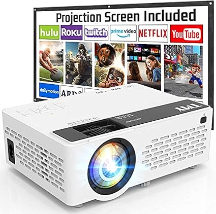 TMY Mini Projector – Portable Bluetooth 1080P HD home theater projector with screen, supports TV 