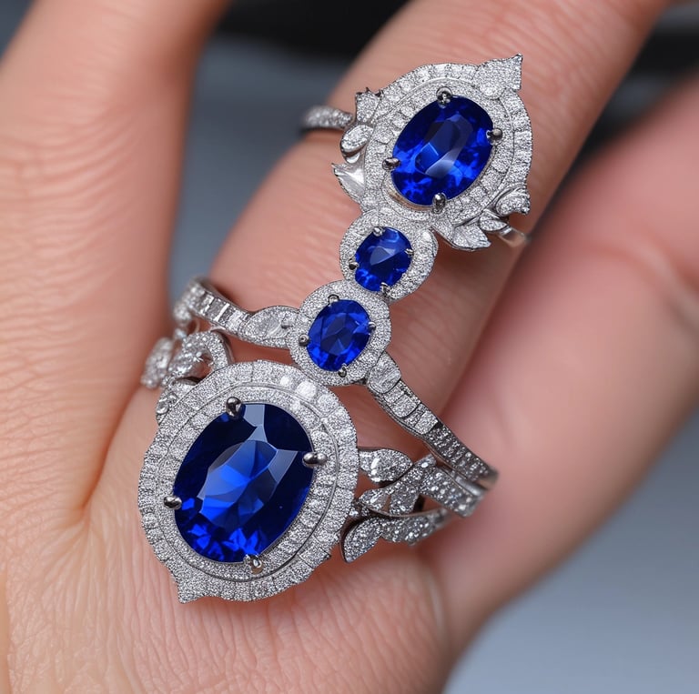 An assortment of colorful stone or gem pendants displayed on a dark cloth background. The pendants are arranged in neat rows and vary in color and pattern, including shades of blue, orange, green, and earth tones. Soft natural light creates a play of shadows, enhancing the visual appeal of the stones.