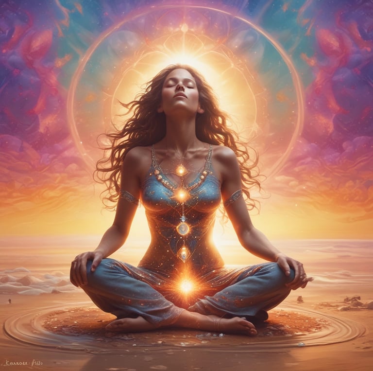 Several mushrooms with pale brown caps and gills grow closely together on a moss-covered log in a forest setting. The background shows various shades of green and brown from leaves and undergrowth, creating an earthy and natural atmosphere.