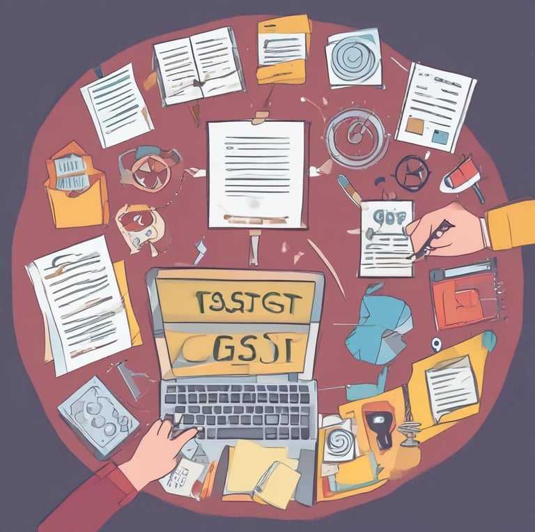 A dimly lit street scene at night features a brick building with a neon sign displaying the words 'INCOME TAX' in red and 'NOTARY PUBLIC' in green. A streetlight illuminates the space immediately around it, creating a contrast with the dark surroundings.