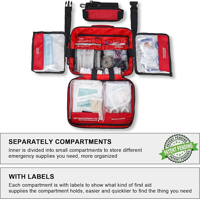 Premium 420 Piece Large First Aid Kit for Home, Car, Travel, Camping, Truck, Hiking, Sports, Office, Vehicle & Outdoor