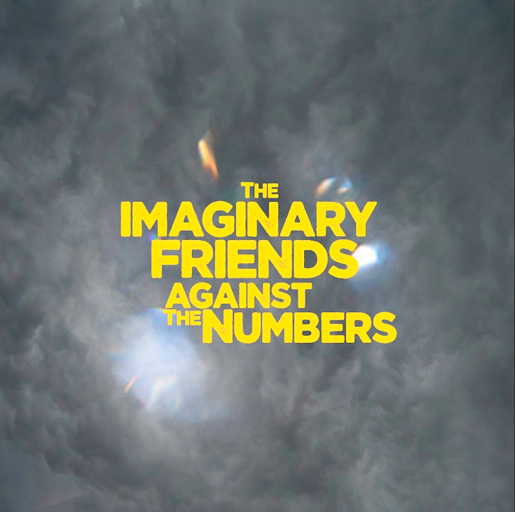 a poster of a group of people standing in front of a cloudy sky