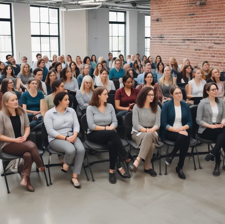 Three vibrant images side by side showing a confident woman at work, a manager supporting a female employee, and a wellness coach discussing hormone health.