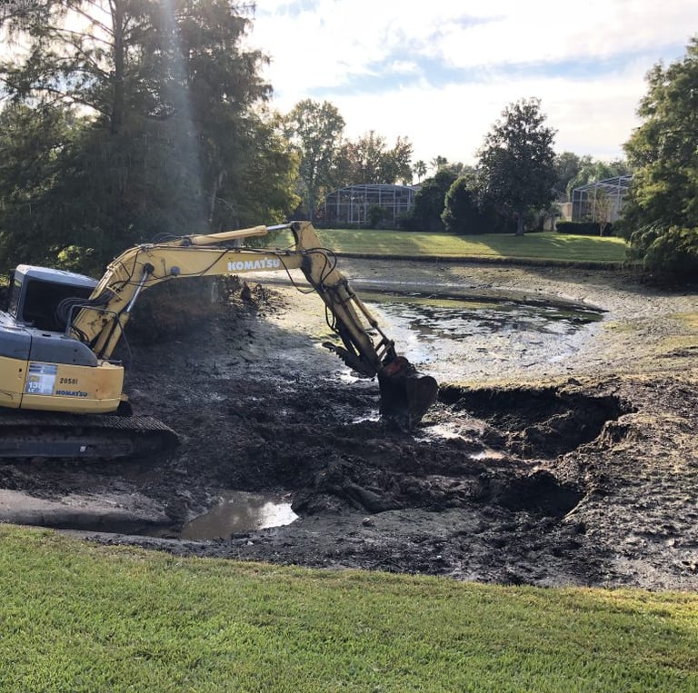 Douglasville detention pond service Dredging a retention pond