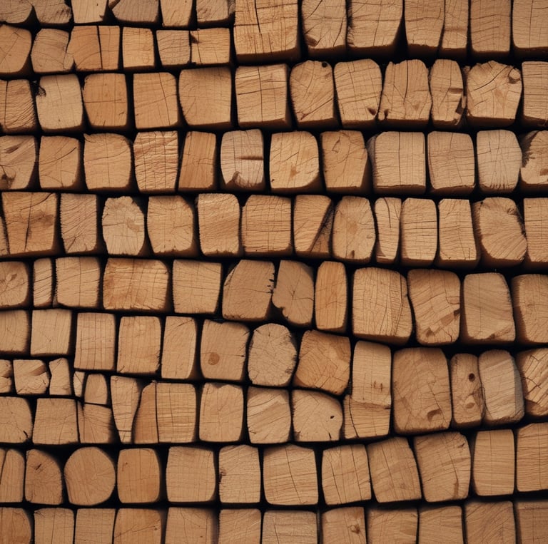 A stack of seasoned firewood ready for delivery.