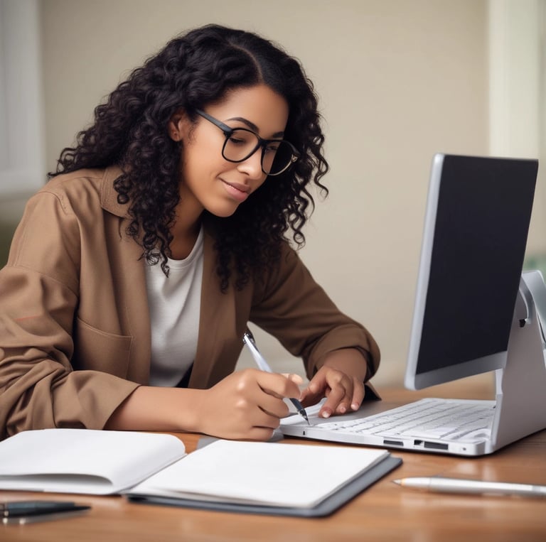 A hand is holding a smartphone displaying a financial application. The screen shows a chart with a growth prediction in percentage, and sections labeled Personal, Retirement, and Custodial. The chart predicts cash invested and saved over a period of time, with specific dollar values provided for future growth.