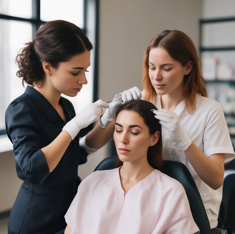 An image of a person undergoing an epigenetic test in a modern clinic.