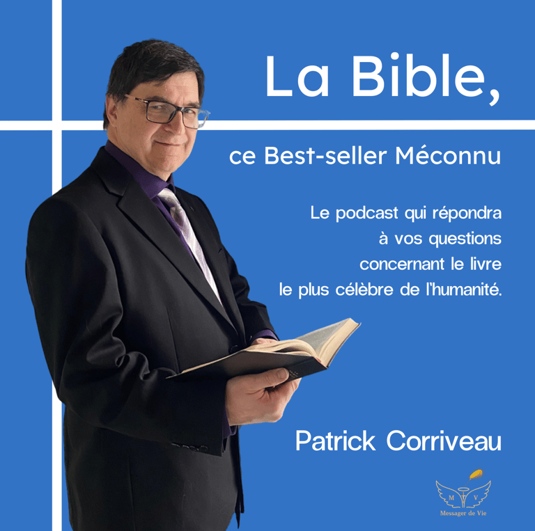 Patrick Corriveau, bible à la main, anime le podcast La Bible, ce Best-seller Méconnu.  