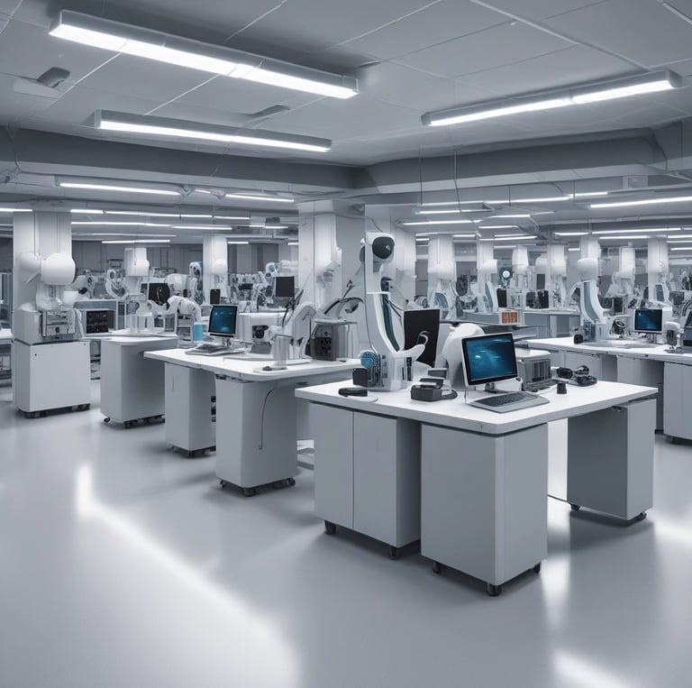 A modern laboratory showcasing advanced biotech research.