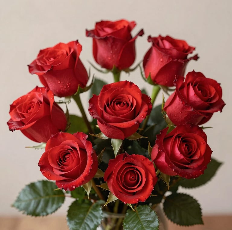 A vibrant bouquet of Ecuadorian roses.